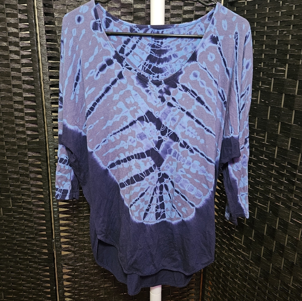 Tie Dye Dolman 3/4 Sleeve Supima Cotton Modal Shirt